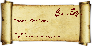 Csóri Szilárd névjegykártya